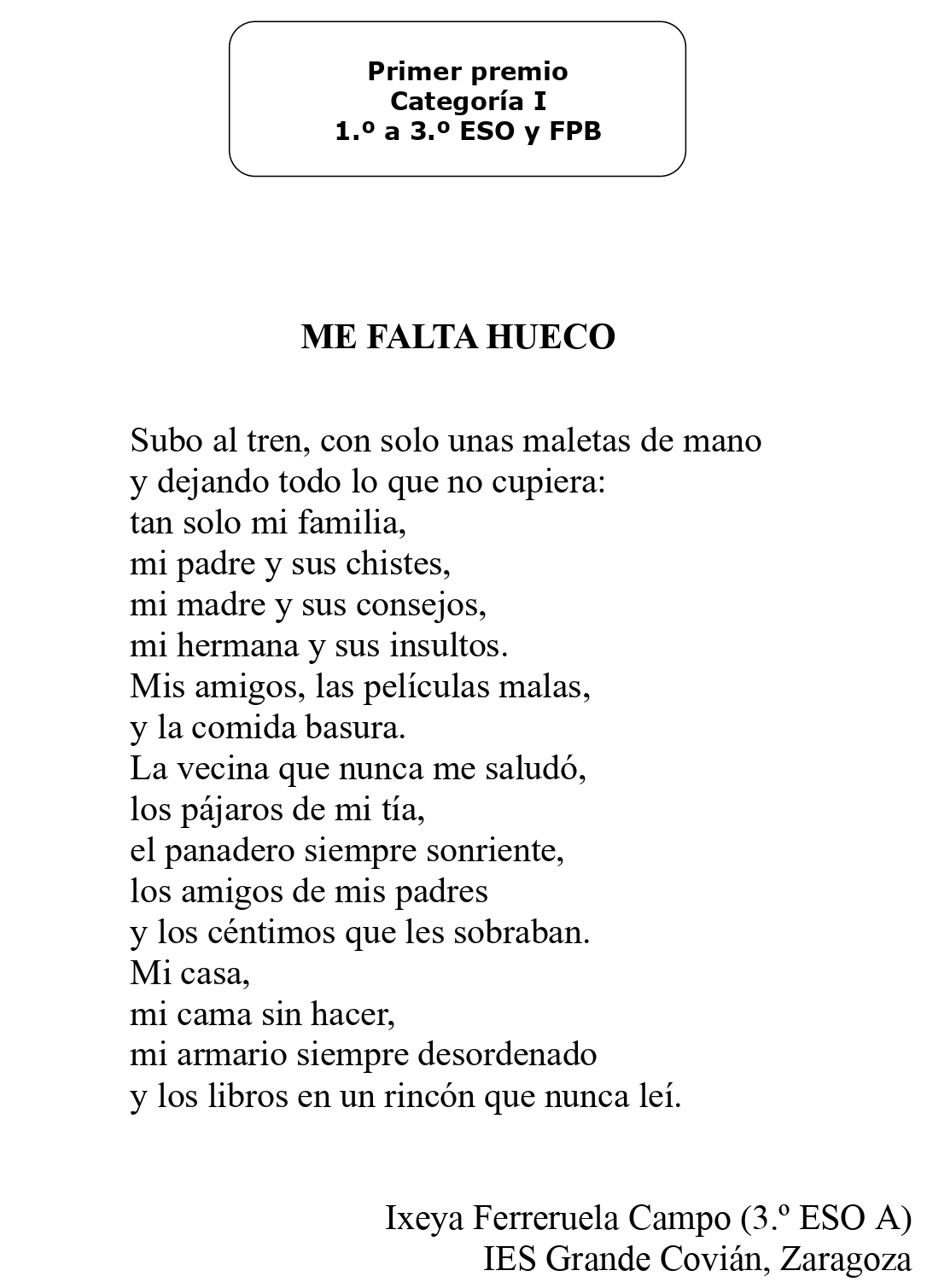 Me falta hueco